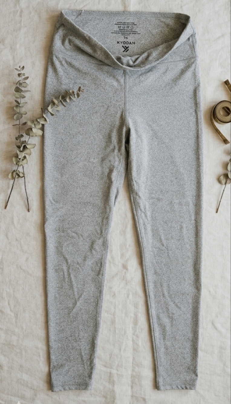 Kyodan High Waisted Space Dye Leggings Heather Gray Size L
